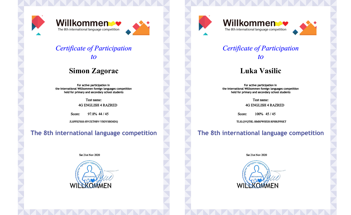 8. Међународно такмичење из страних језика „Willkommen“