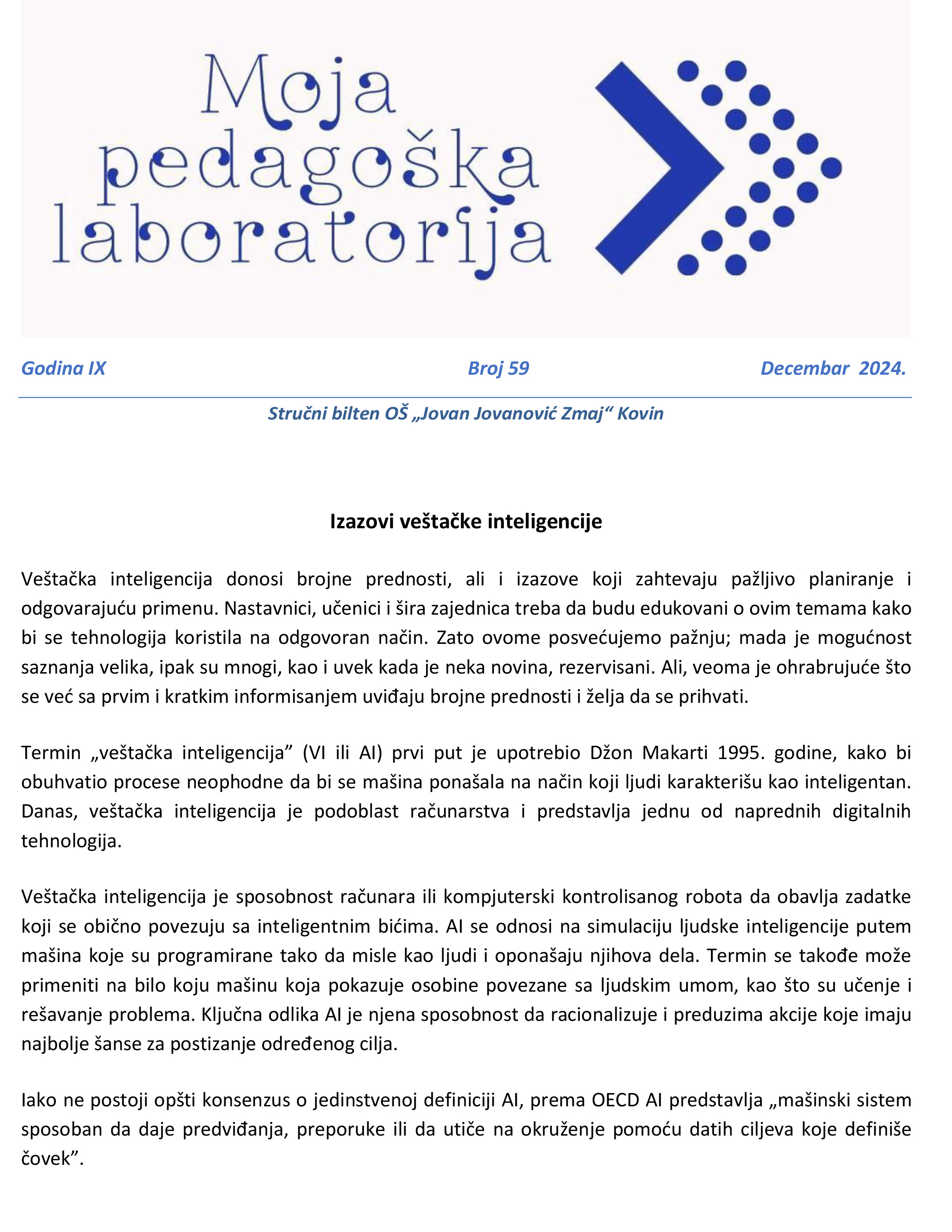 Inovativni pristupi nastavi informatike
